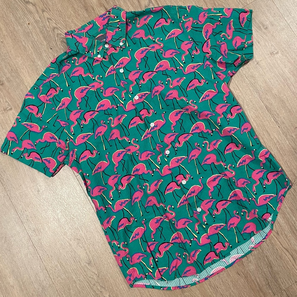 Bonobos Flamingo Summer Vacation Print Shirt size Medium